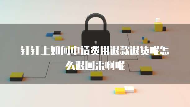 钉钉上如何申请费用退款退货呢怎么退回来啊呢