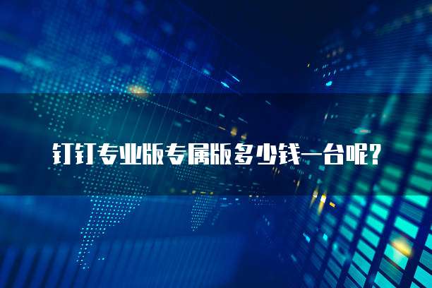 钉钉专业版专属版多少钱一台呢?