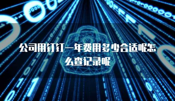公司用钉钉一年费用多少合适呢怎么查记录呢