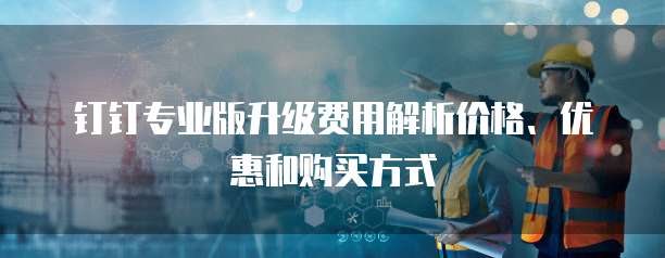 钉钉专业版升级费用解析价格、优惠和购买方式