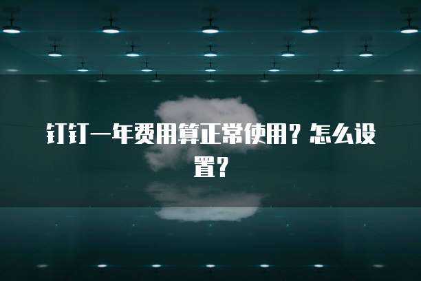 钉钉一年费用算正常使用?怎么设置?