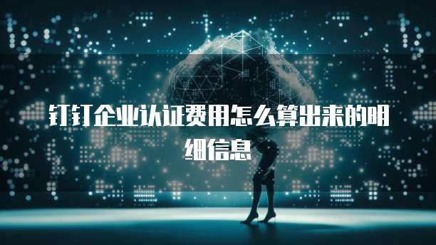 钉钉企业认证费用怎么算出来的明细信息