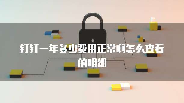 钉钉一年多少费用正常啊怎么查看的明细