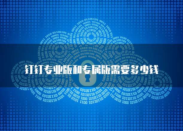 钉钉专业版和专属版需要多少钱