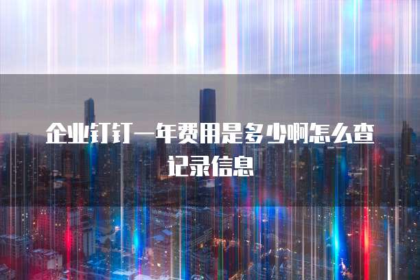 企业钉钉一年费用是多少啊怎么查记录信息