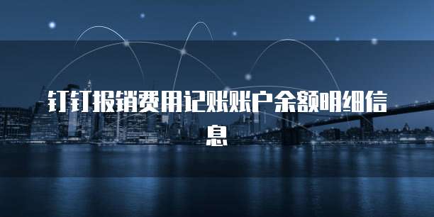 钉钉报销费用记账账户余额明细信息