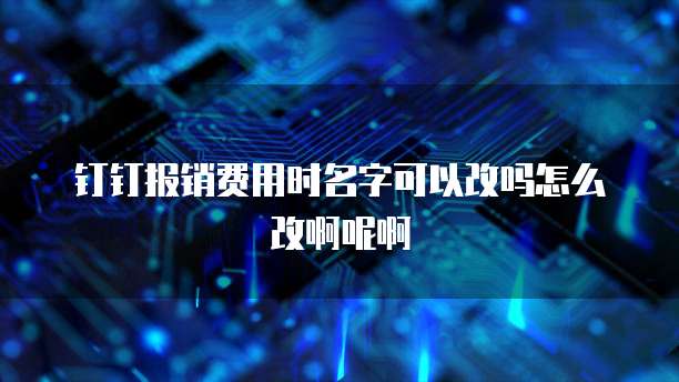 钉钉报销费用时名字可以改吗怎么改啊呢啊