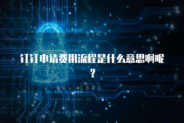 钉钉申请费用流程是什么意思啊呢?