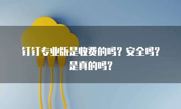 钉钉专业版是收费的吗？安全吗？是真的吗？