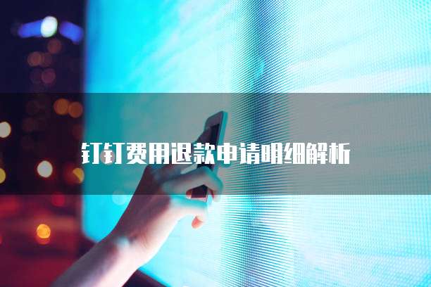 钉钉费用退款申请明细解析