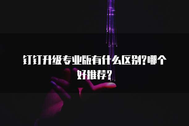 钉钉升级专业版有什么区别?哪个好推荐?