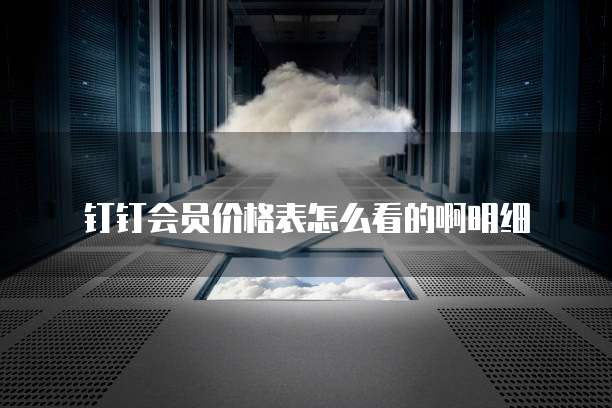 钉钉会员价格表怎么看的啊明细