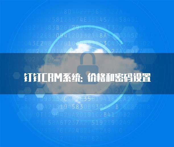 钉钉CRM系统: 价格和密码设置