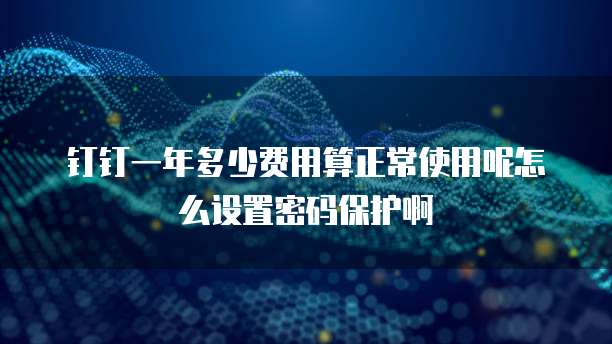 钉钉一年多少费用算正常使用呢怎么设置密码保护啊