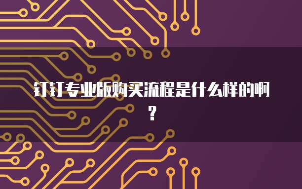 钉钉专业版购买流程是什么样的啊?