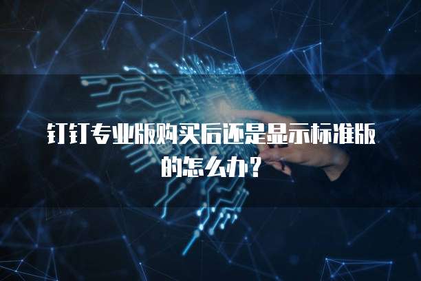 钉钉专业版购买后还是显示标准版的怎么办？