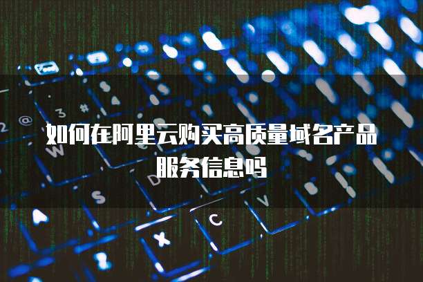 如何在阿里云购买高质量域名产品服务信息吗