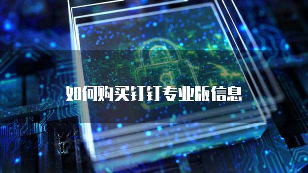 如何购买钉钉专业版信息