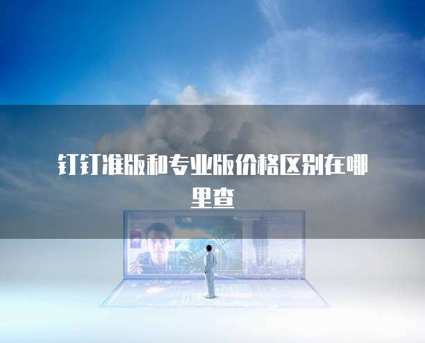 钉钉准版和专业版价格区别在哪里查