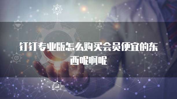 钉钉专业版怎么购买会员便宜的东西呢啊呢