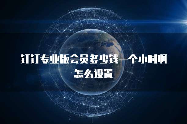 钉钉专业版会员多少钱一个小时啊怎么设置