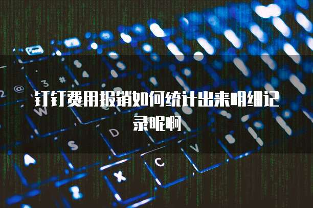 钉钉费用报销如何统计出来明细记录呢啊