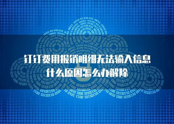 钉钉费用报销明细无法输入信息什么原因怎么办解除