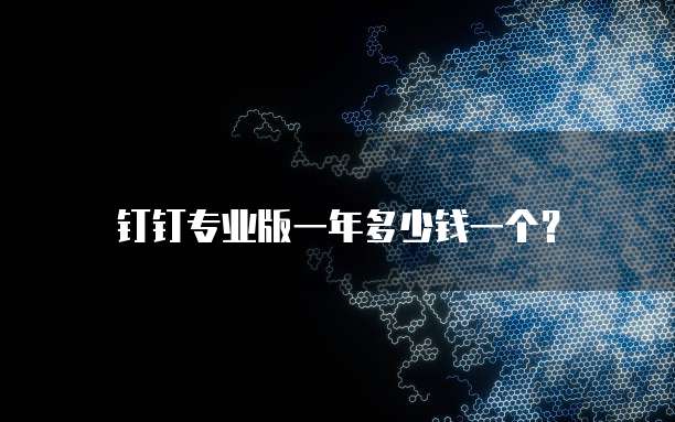 钉钉专业版一年多少钱一个?