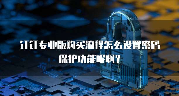 钉钉专业版购买流程怎么设置密码保护功能呢啊?