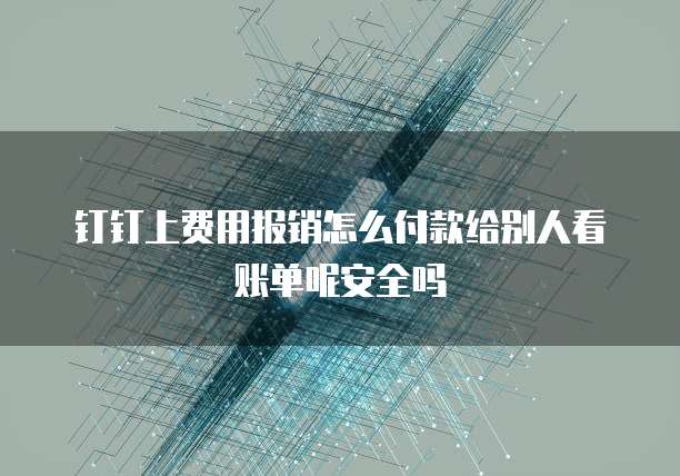 钉钉上费用报销怎么付款给别人看账单呢安全吗