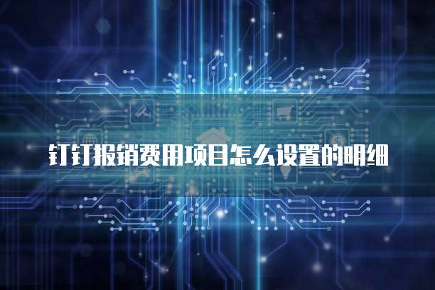 钉钉报销费用项目怎么设置的明细