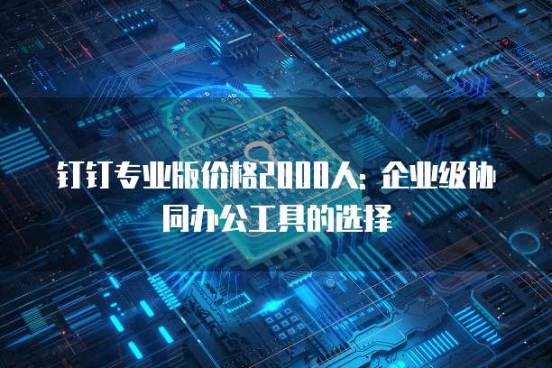 钉钉专业版价格2000人: 企业级协同办公工具的选择