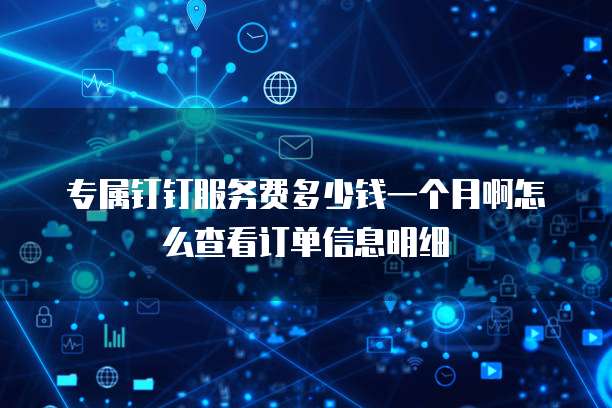 专属钉钉服务费多少钱一个月啊怎么查看订单信息明细