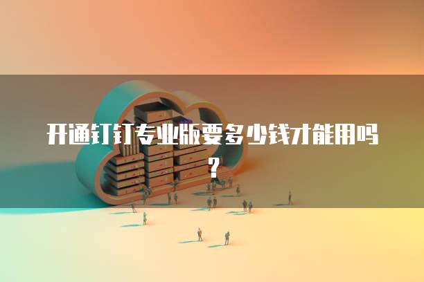 开通钉钉专业版要多少钱才能用吗？