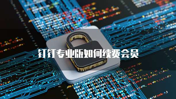 钉钉专业版如何续费会员