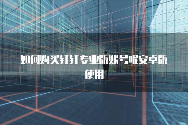 如何购买钉钉专业版账号呢安卓版使用
