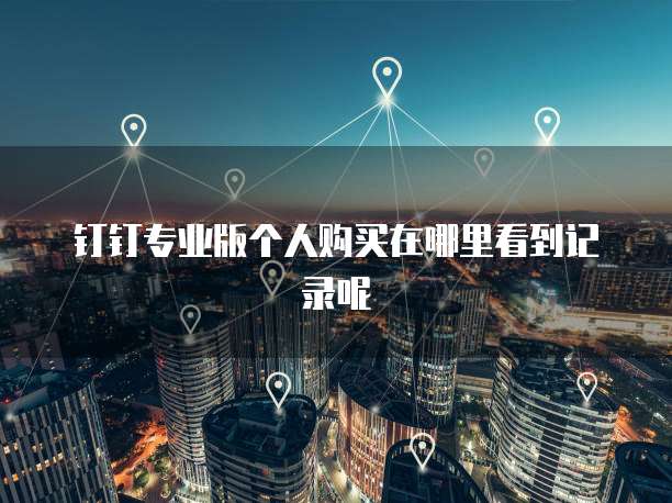 钉钉专业版个人购买在哪里看到记录呢