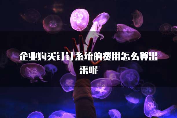 企业购买钉钉系统的费用怎么算出来呢