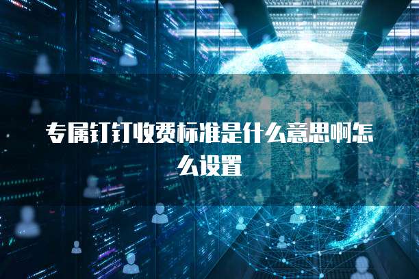 专属钉钉收费标准是什么意思啊怎么设置