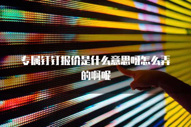 专属钉钉报价是什么意思呀怎么弄的啊呢