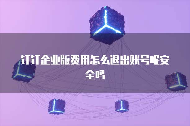 钉钉企业版费用怎么退出账号呢安全吗