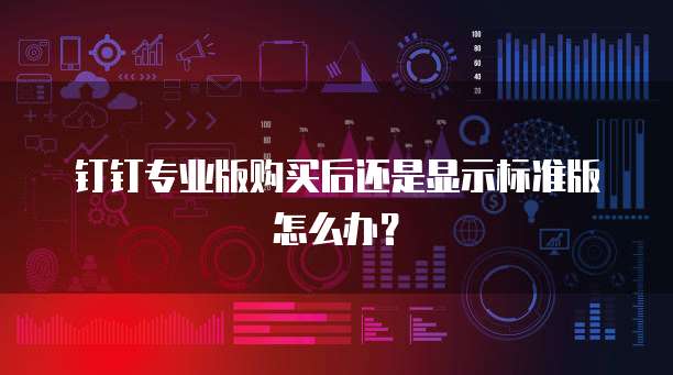 钉钉专业版购买后还是显示标准版怎么办？