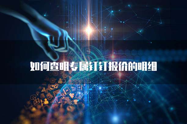 如何查明专属钉钉报价的明细