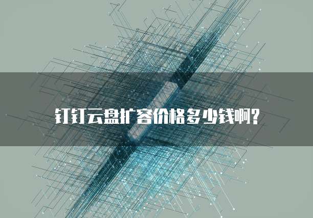 钉钉云盘扩容价格多少钱啊?