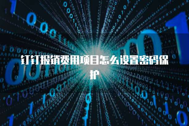钉钉报销费用项目怎么设置密码保护