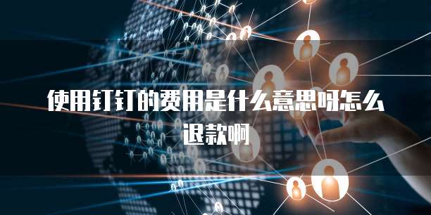 使用钉钉的费用是什么意思呀怎么退款啊