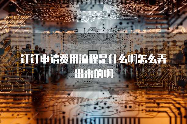 钉钉申请费用流程是什么啊怎么弄出来的啊