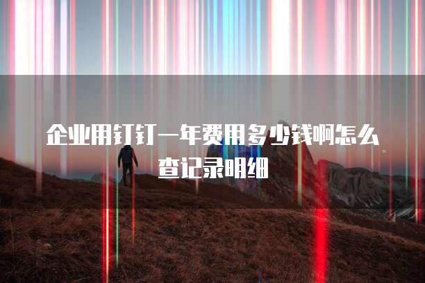 企业用钉钉一年费用多少钱啊怎么查记录明细