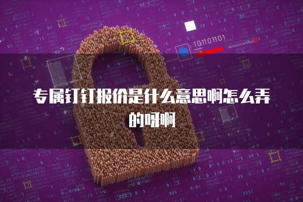 专属钉钉报价是什么意思啊怎么弄的呀啊