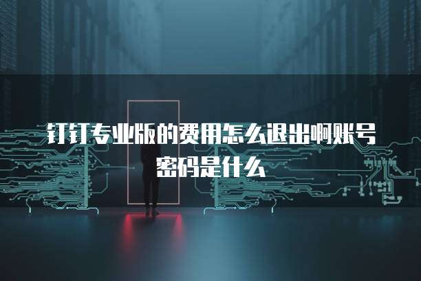 钉钉专业版的费用怎么退出啊账号密码是什么
